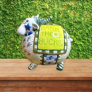 Vintage Fitz and Floyd Cash Critters Ram Bank with Box Collectible